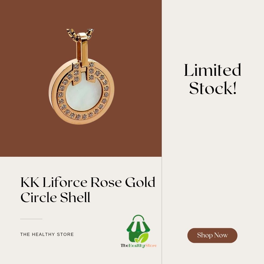KK Liforce Rose Gold Circle Shell – Kalung Kesehatan Crystal Energi Skalar Asli USA | Elegan, Anti R