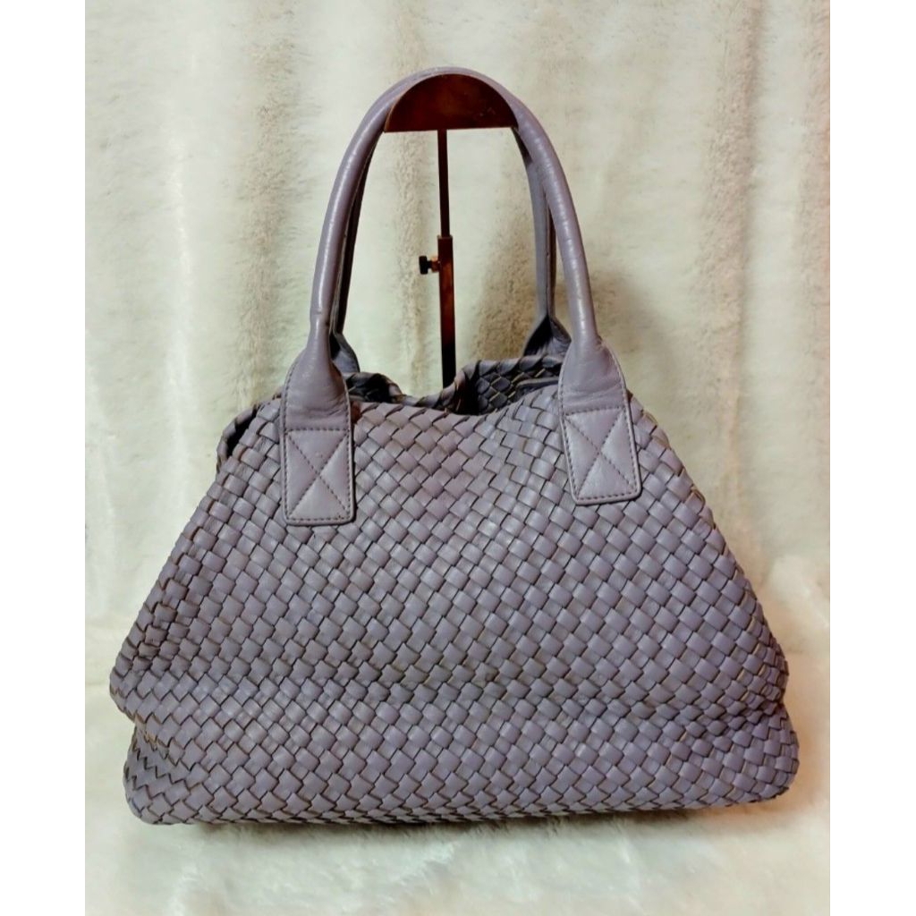 Tas Tote Bag Preloved Second Botegong Cabas Lilac Bottega*