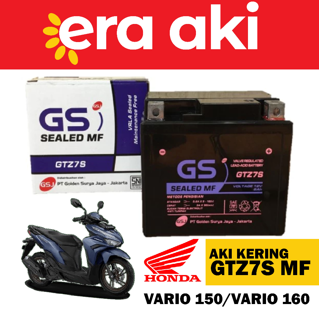 Aki Motor Honda Vario 150 Vario 160 GTZ7S Aki Kering Accu Kering MF