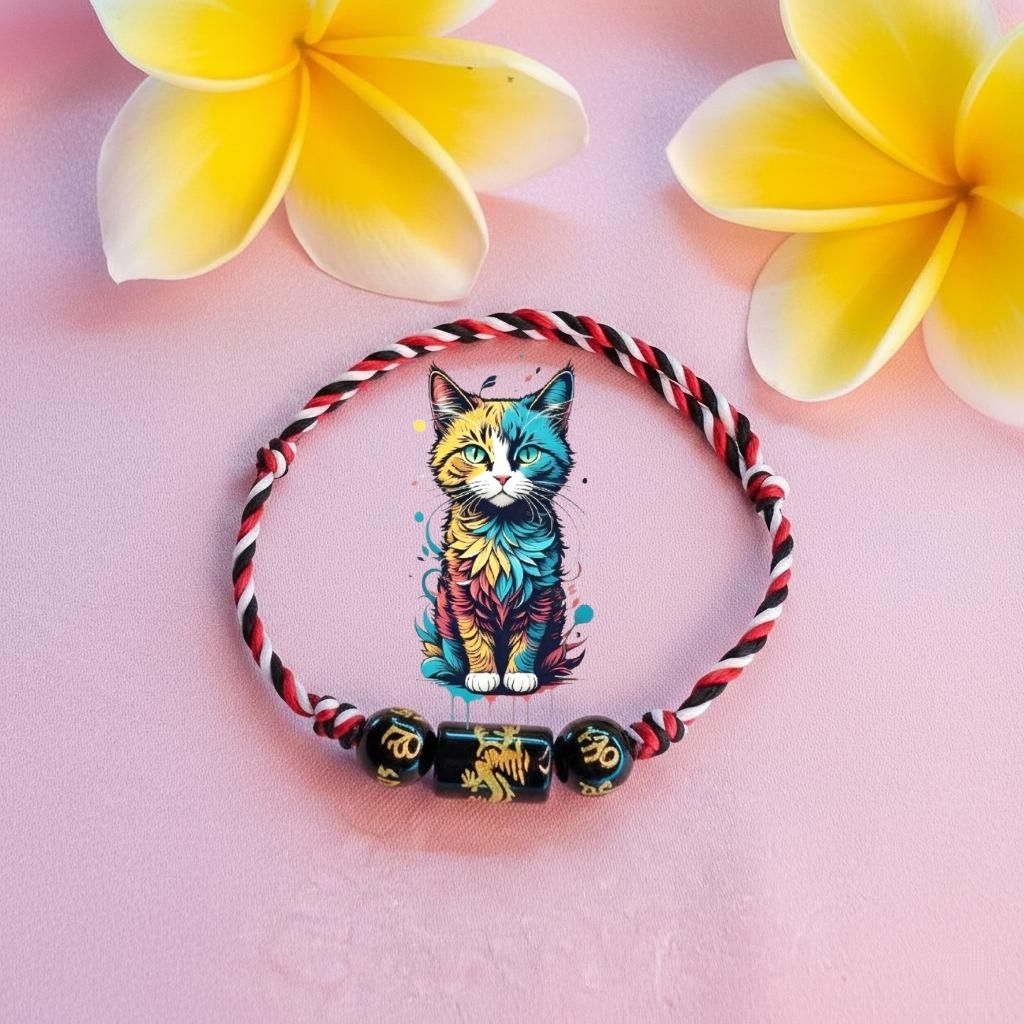 Gelang Tridatu Tiga Kristal Naga Emas Khas Bali Orignal