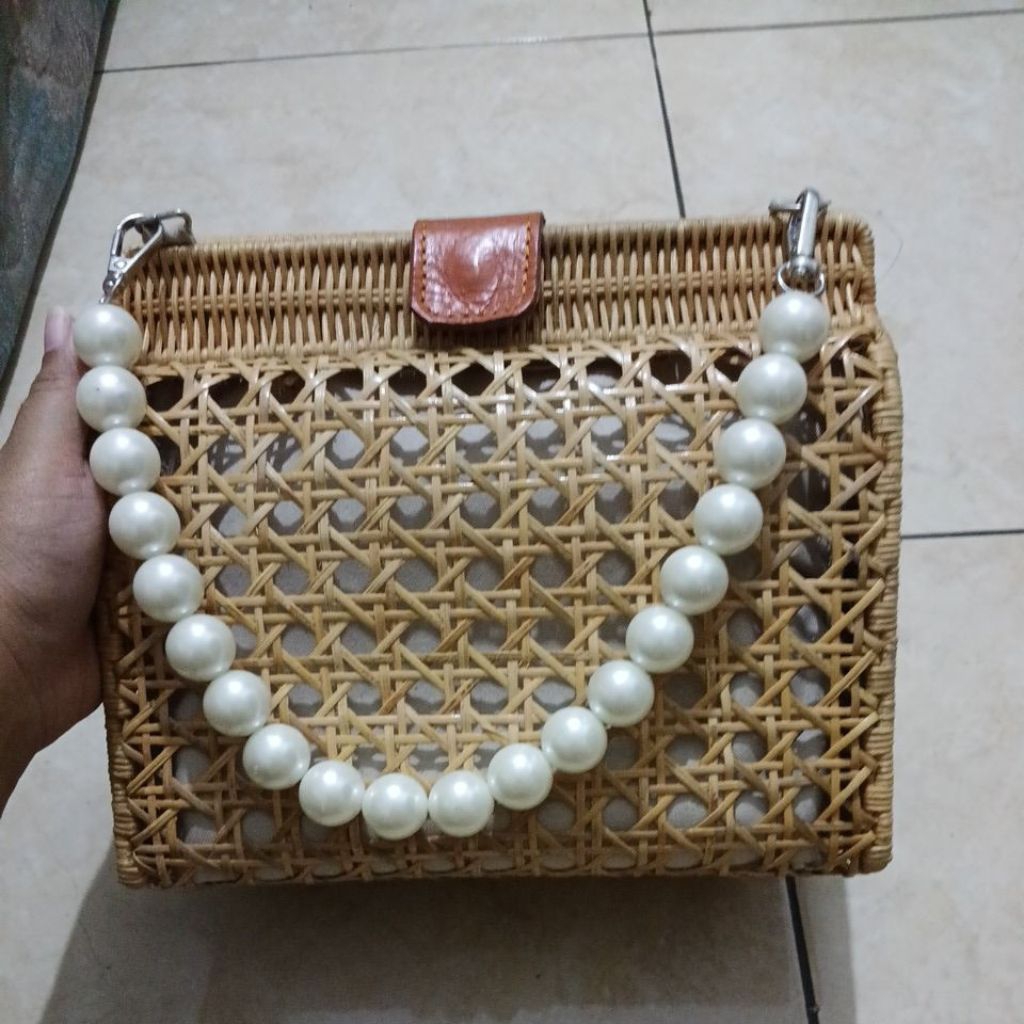 TAS TUNTRUM MUTIARA | TAS ROTAN | TAS WANITA JINJING