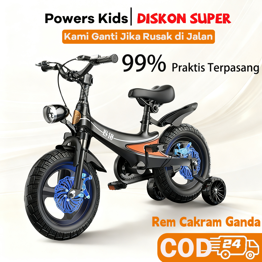 Sepeda Anak Laki Laki BMX 2-12 Tahun Lipat Ringan Roda Bantu Ban Karet Aman