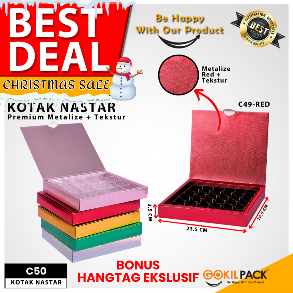 Box Coklat / Kotak Kue Nastar Mika/ Box Kado Hampers / BoxHologram Souvenir/ C50