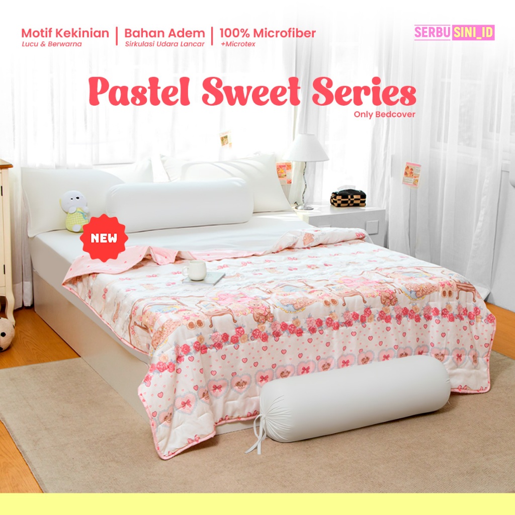 SERBU SINI Bedcover Only Dacron Tebal Bedcover Karakter Aeshtetic Selimut [PASTEL SWEET SERIES]