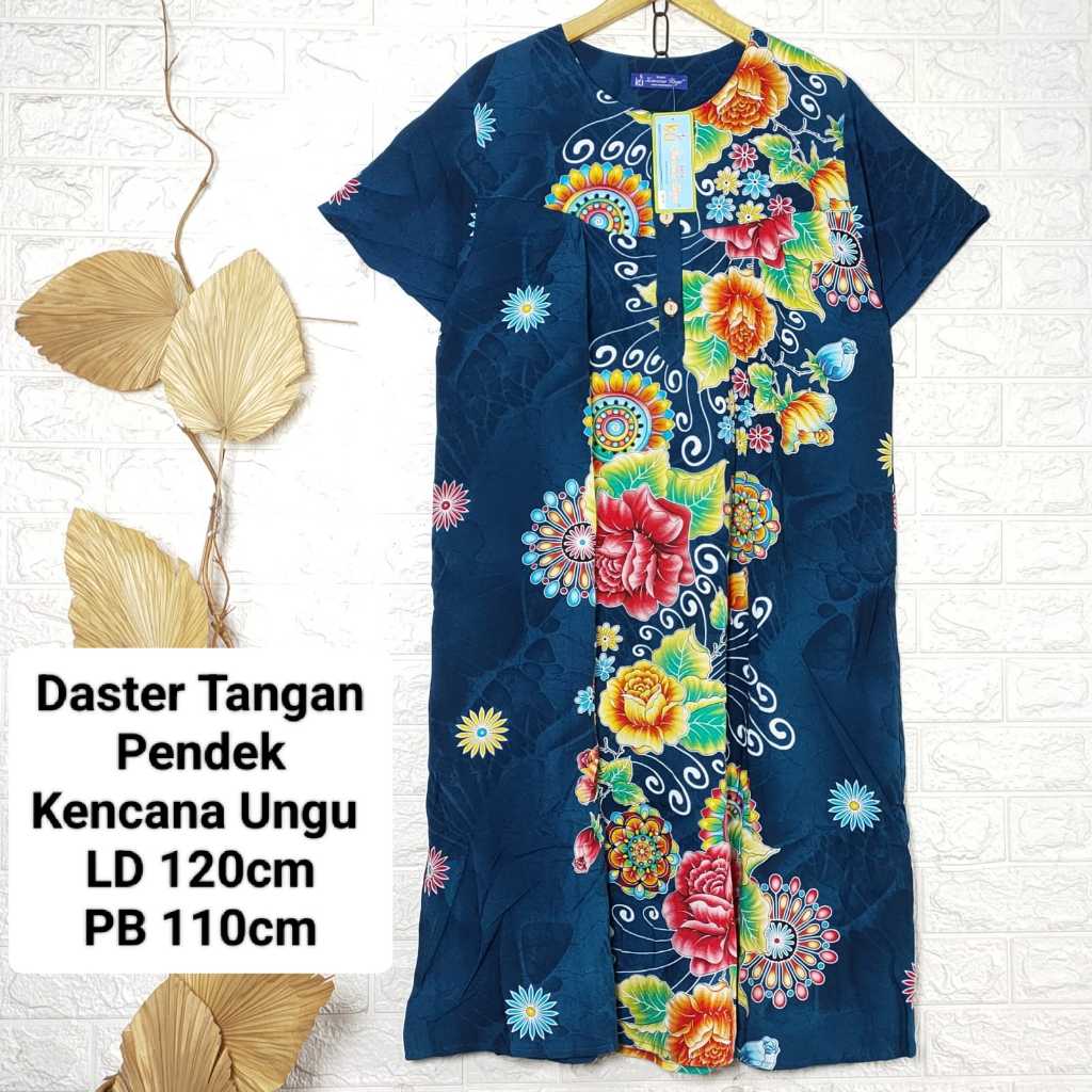 [COD] ALTA. Daster Batik Pendek Kencana Ungu Label Biru Ori Asli DASTER KENCANA UNGU JUMBO
