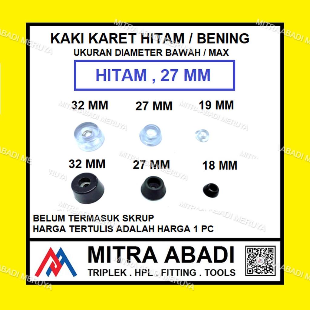 Kaki karet Alas Kaki Meja Kursi Lemari Hitam 27 mm