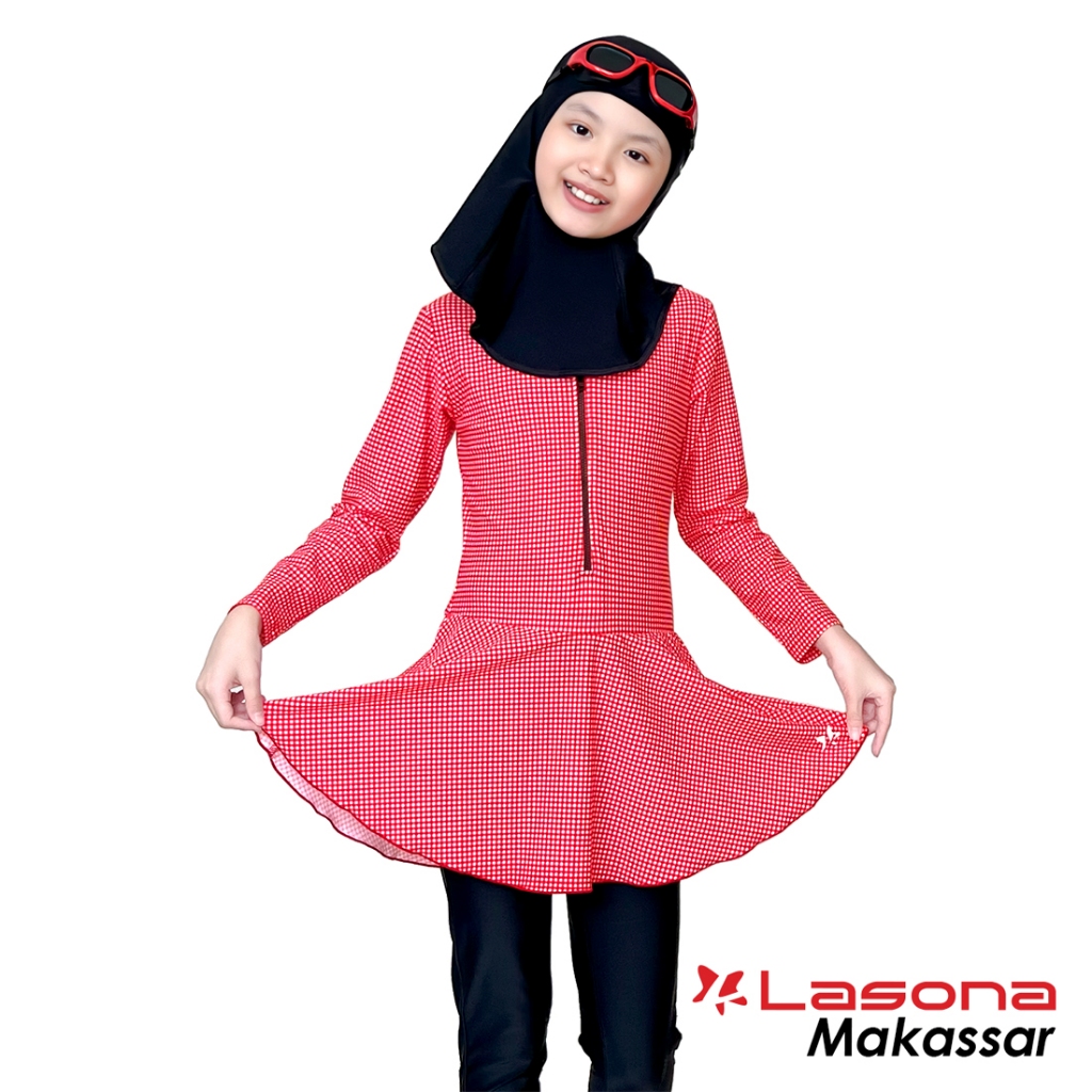 Lasona Kids Burkini Hijab Swimwear Baju Renang Muslim Anak Perempuan TRPM-G3344-L01517 Stok MAKASSAR