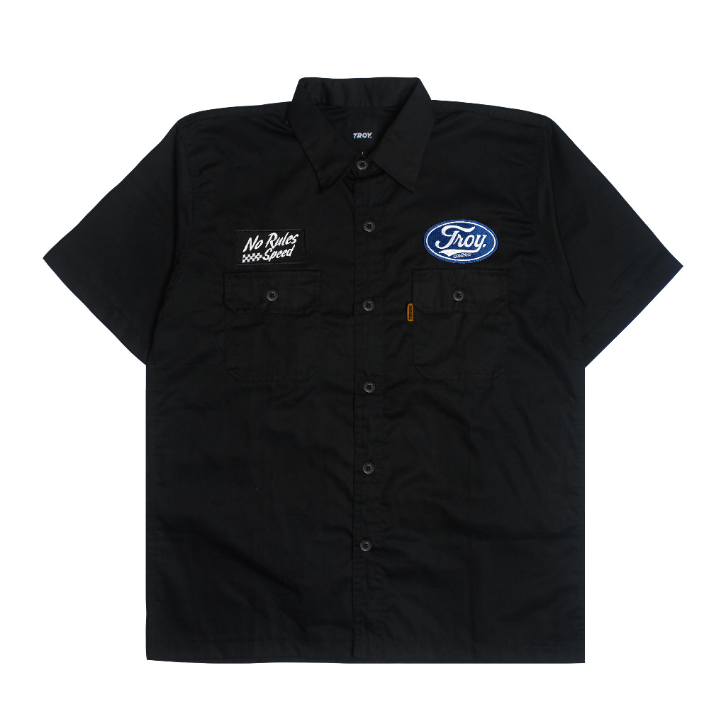 TROY COMPANY Work Shirt Black No Rules - Workshirt Kemeja Kerja PDH Hitam WSN 3456