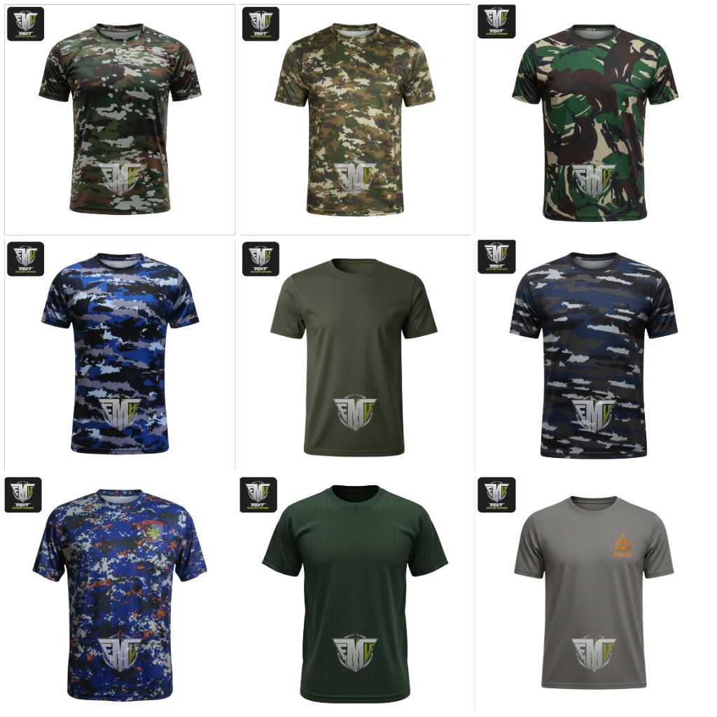 KAOS DRYFIT PDH PDU PDL TNI KAOS LORENG TERBARU KAOS POLAIRUD KAOS BRIMOB DALAMAN PDH, PDL, PDU TNI 