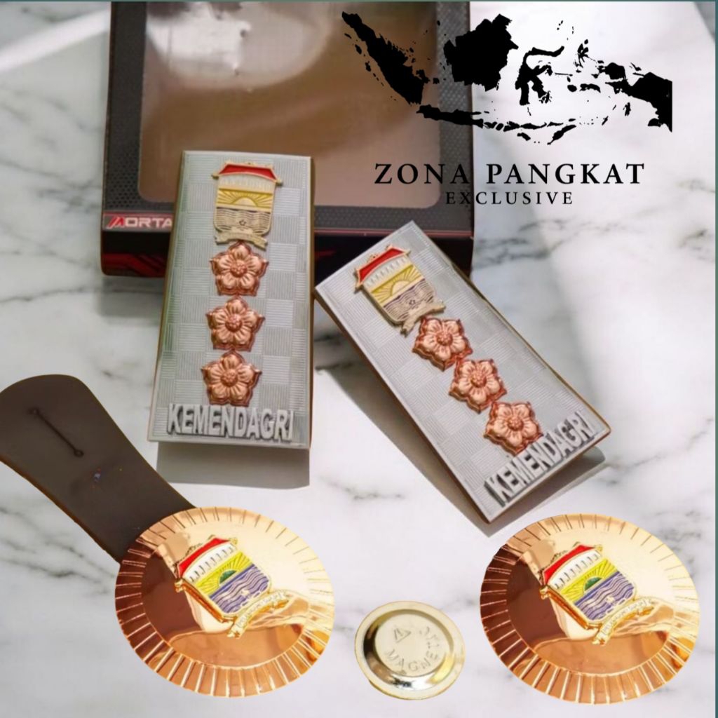 PANGKAT PDH CAMAT KOTA PALEMBANG - PANGKAT BAHU, TANDA JABATAN GANTUNG, MAGNET, PIN KERAH PLAT, SAMB