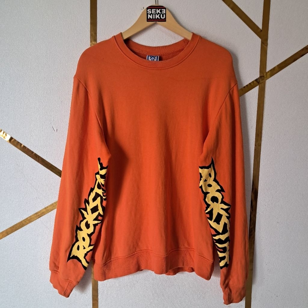 Crewneck NASTY PALM ROCKSTAR Backit Spelout bahan babyteri tebal