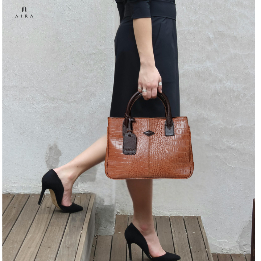 Tas Kulit Asli Wanita Handbag Mahmud Tas Selempang Motif Buaya