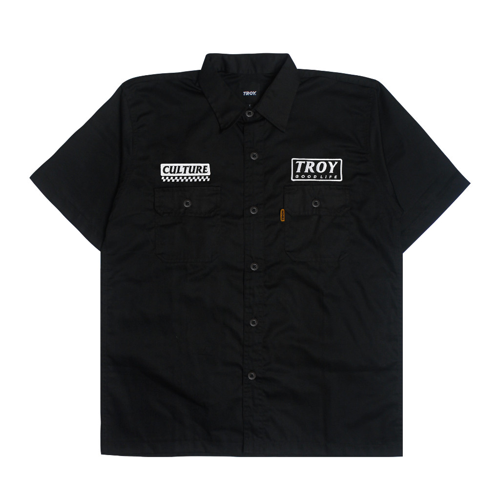 TROY COMPANY Work Shirt Black Culture - Workshirt Kemeja Kerja PDH Hitam WSN 3459