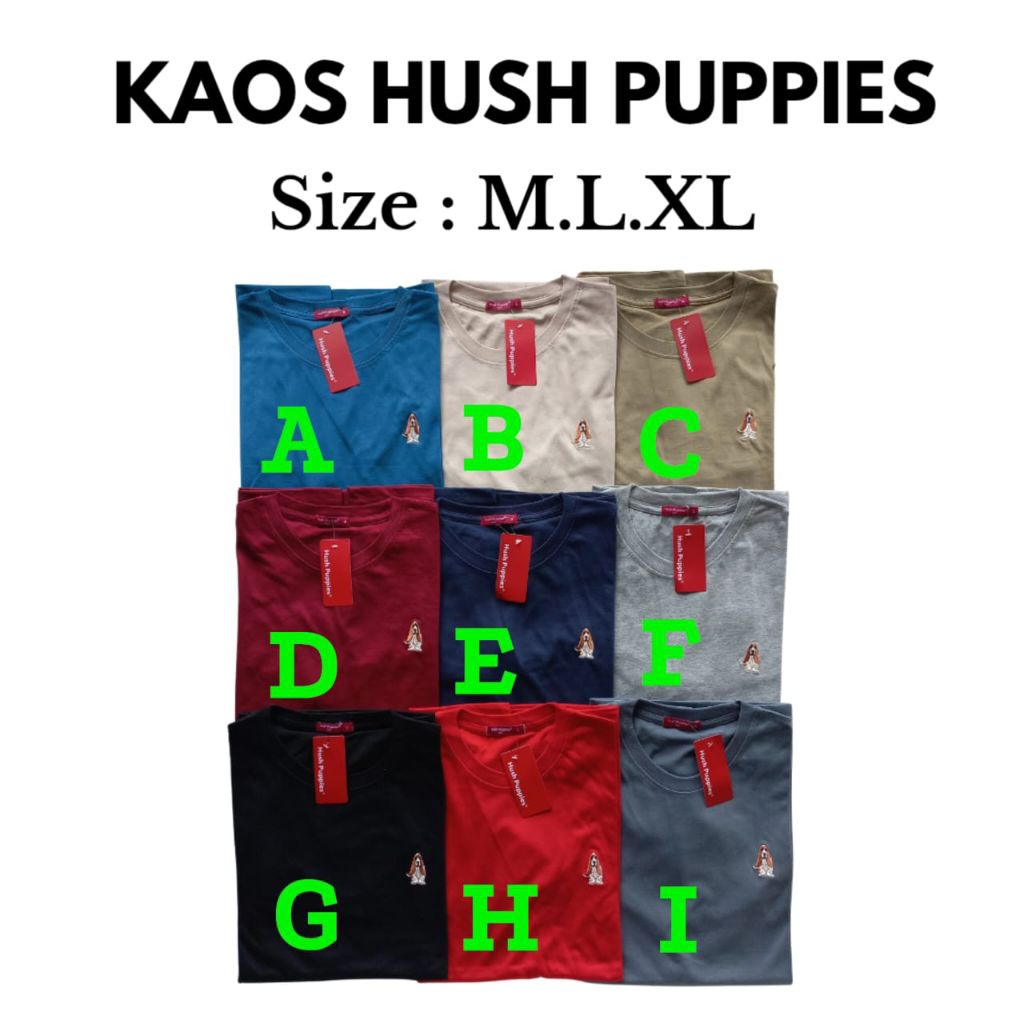 Kaos Hush Puppies Oblong Lengan Pendek Tshirt HushPuppies Dewasa Pria Perempuan Branded Murah