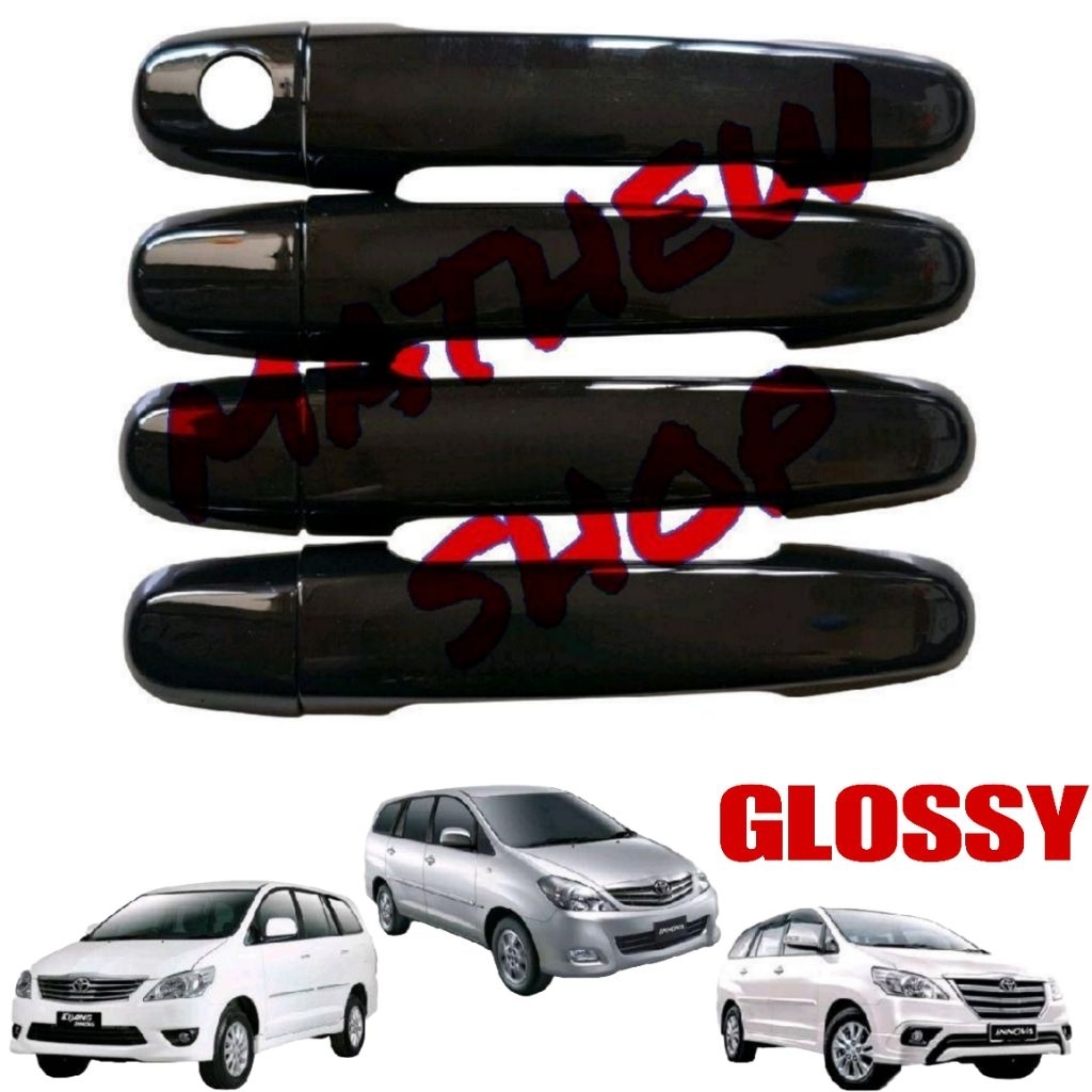 Door Handle Cover Innova Lama 2004 2005 2006 2007 2008 2009 2010 2011 2012 2013 2014 2015 Hitam Glos