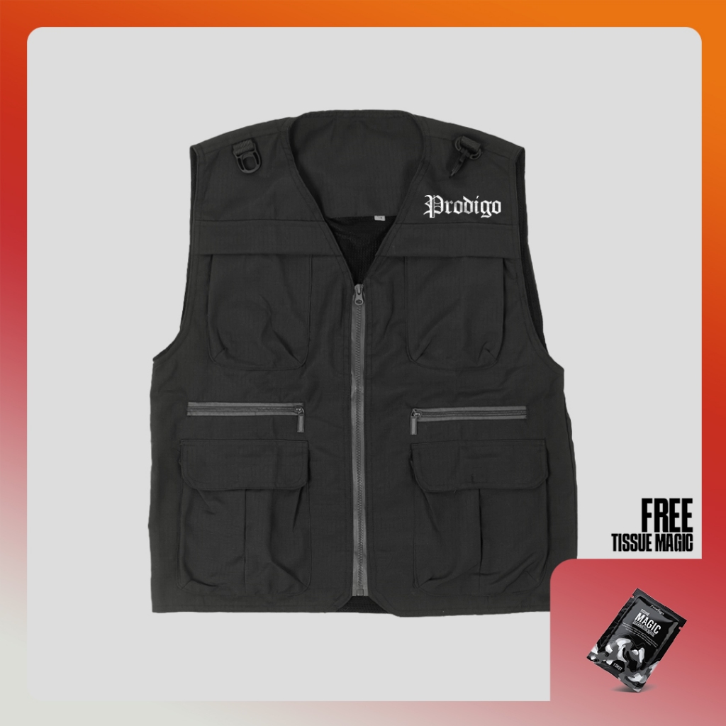 Prodigo * Rompi Tactical Nambo Black I Vest Ripstop Pria Wanita I Rompi Lapangan I Vest Ripstop Unis