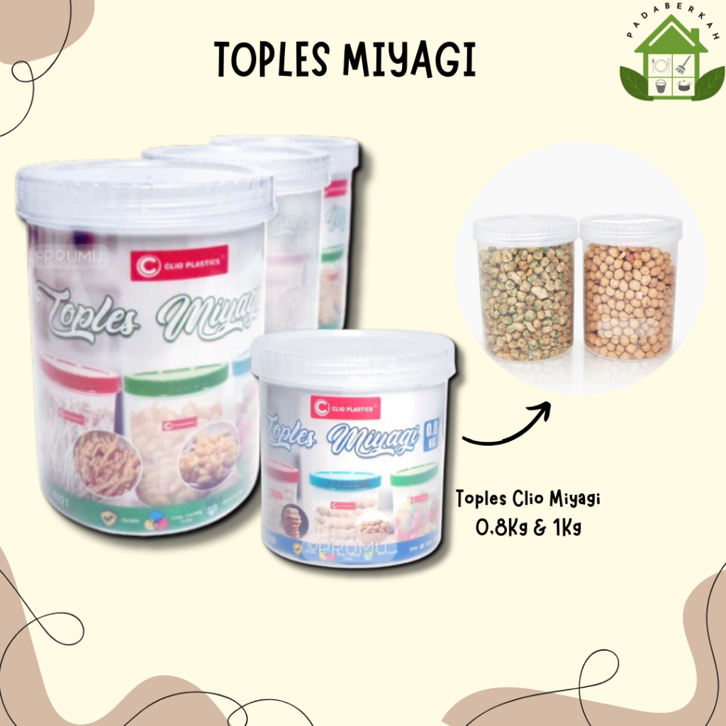 Toples Clio Plastik Serbaguna Toples Plastik Clio Miyagi Toples Makanan Kue Kering Tutup Putar