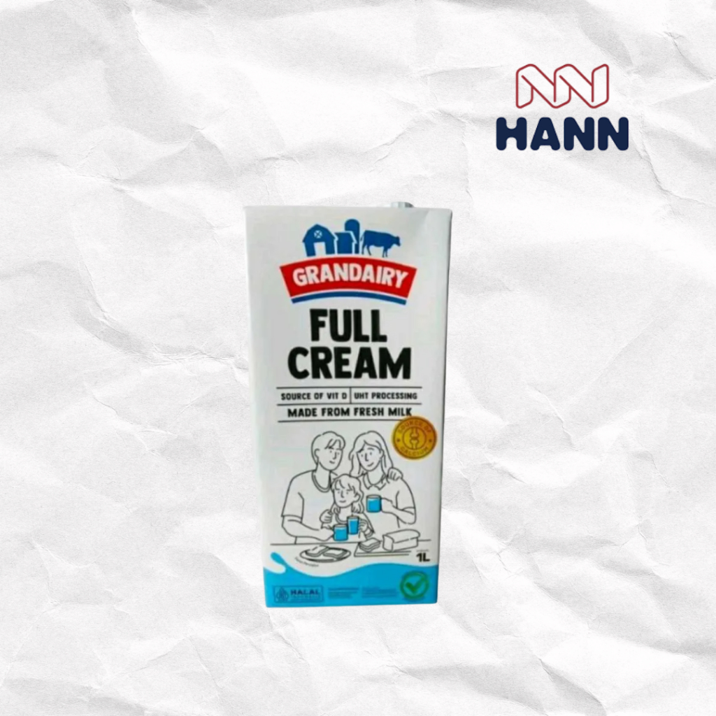 Grandairy Full Cream / Susu UHT Full Cream / 1 liter / grandairy susu / susu full cream