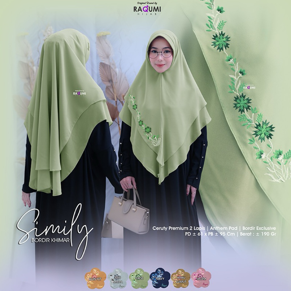 Raqumi Hijab Jilbab ceruty bordir premium// Simily Bordir Khimar ori by Raqumi Hijab