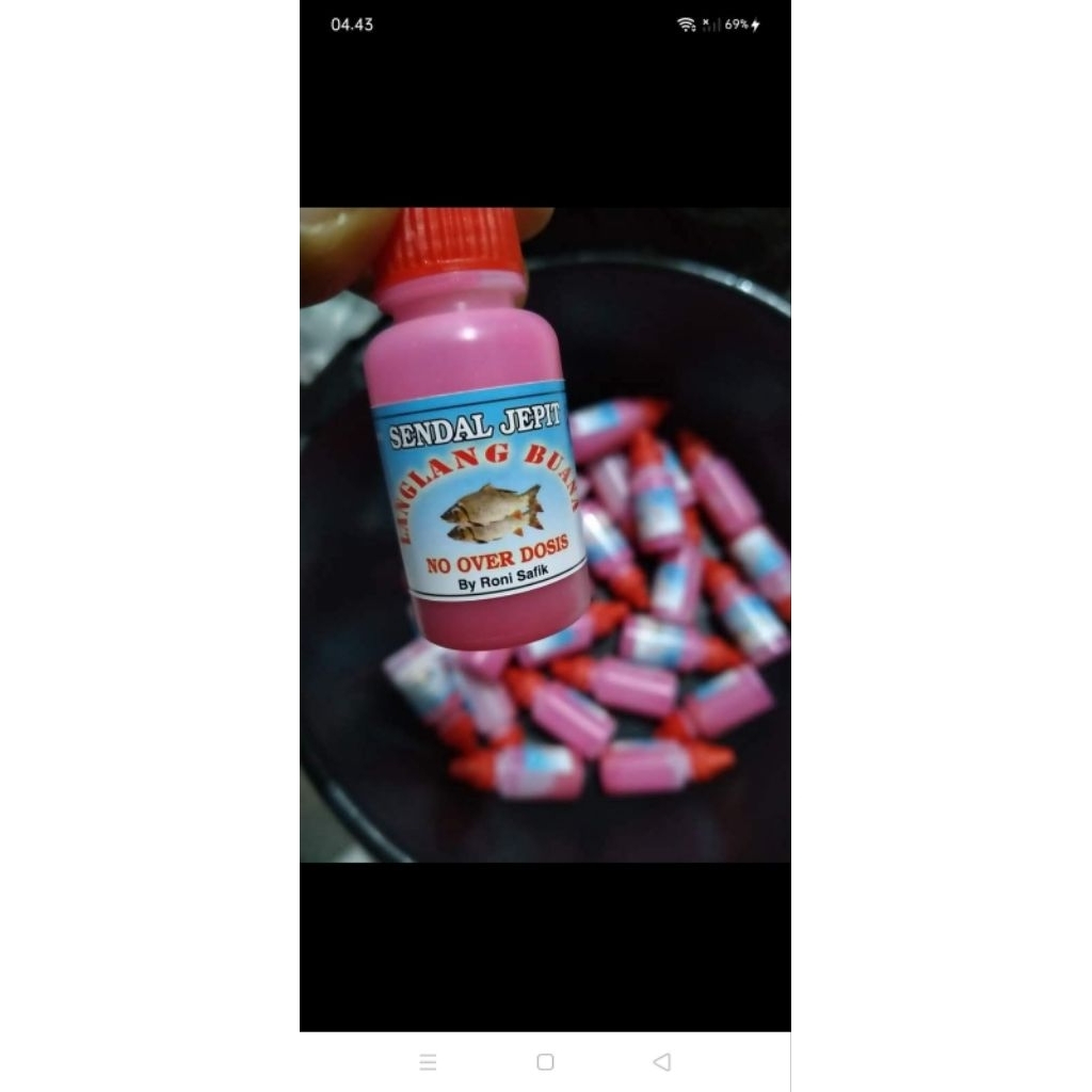 Esen pink sendal jepit umpan ikan