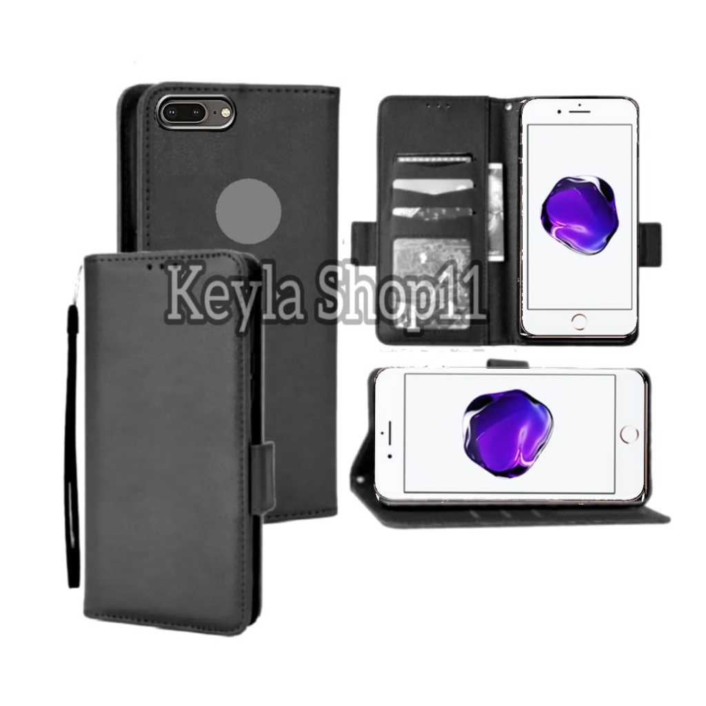 Case Flip Untuk Apple iPhone 7 Plus Case Dompet Flip Cover Leather Premium Casing HP