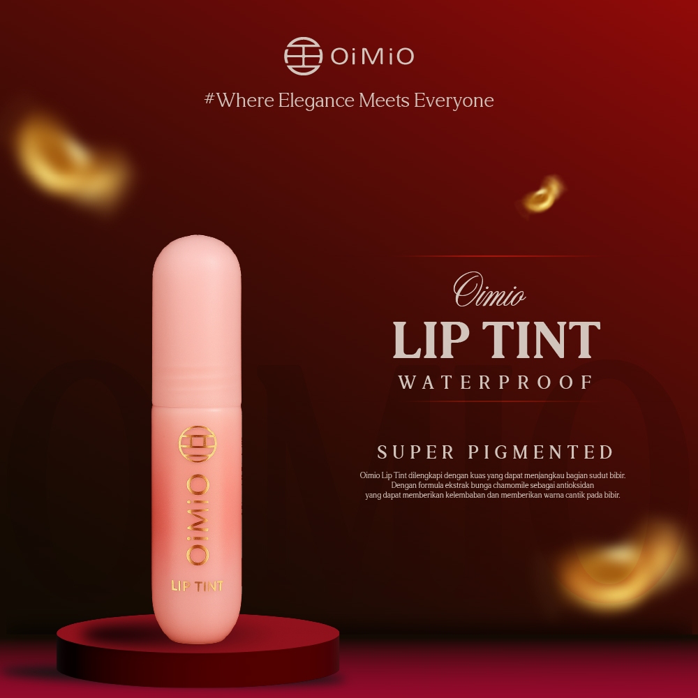OiMiO Lip Tint Waterproof 6 Pilihan Warna Super Pigmented Tahan Lama Untuk Bibir Kering Lippie Remaj