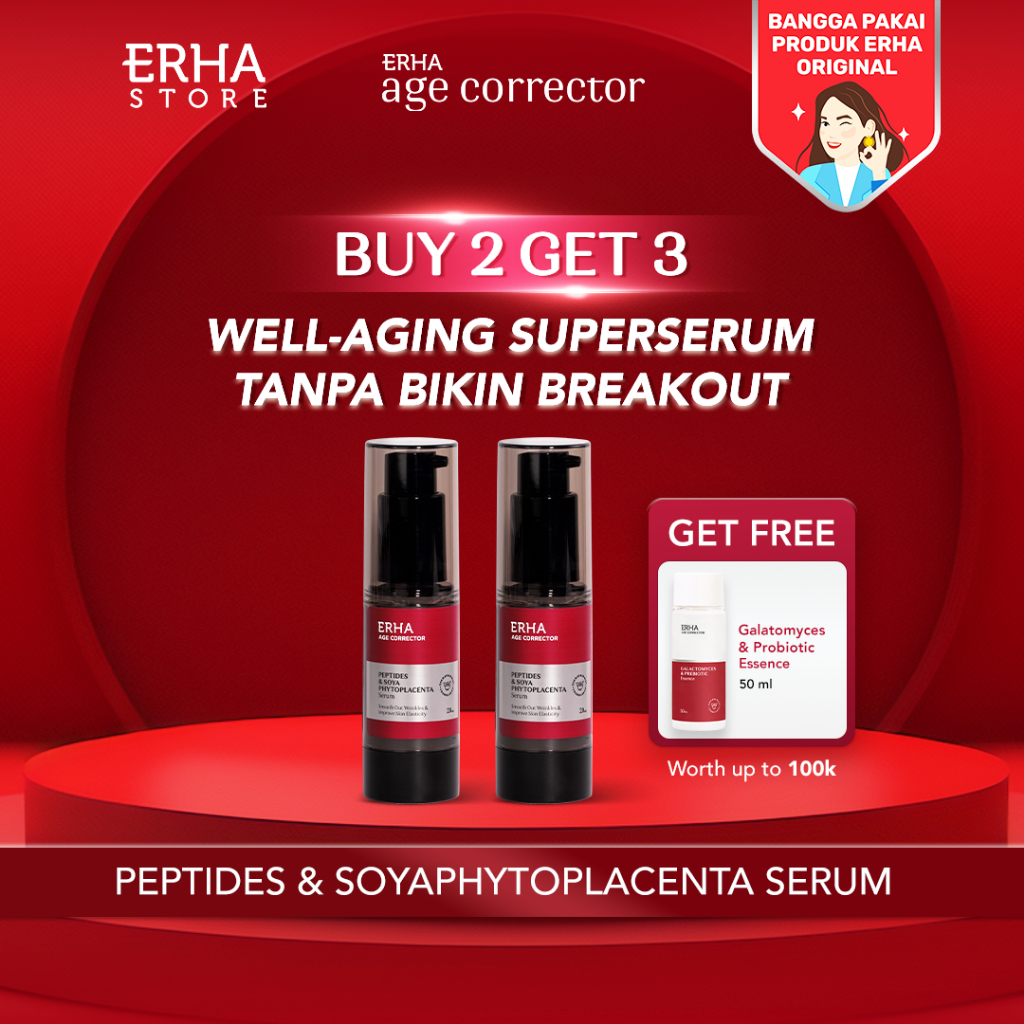 ERHA Twin Flame Age Corrector Serum Peptides & Soya Phytoplacenta 20ml - Serum Anti Penuaan