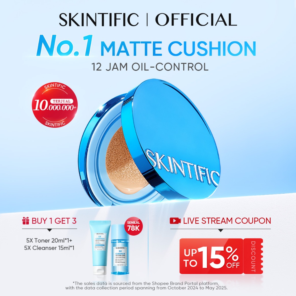 SKINTIFIC - Perfect Stay Velvet Matte Cushion | Foundation Compact Oil-Control Waterproof Sweatproof