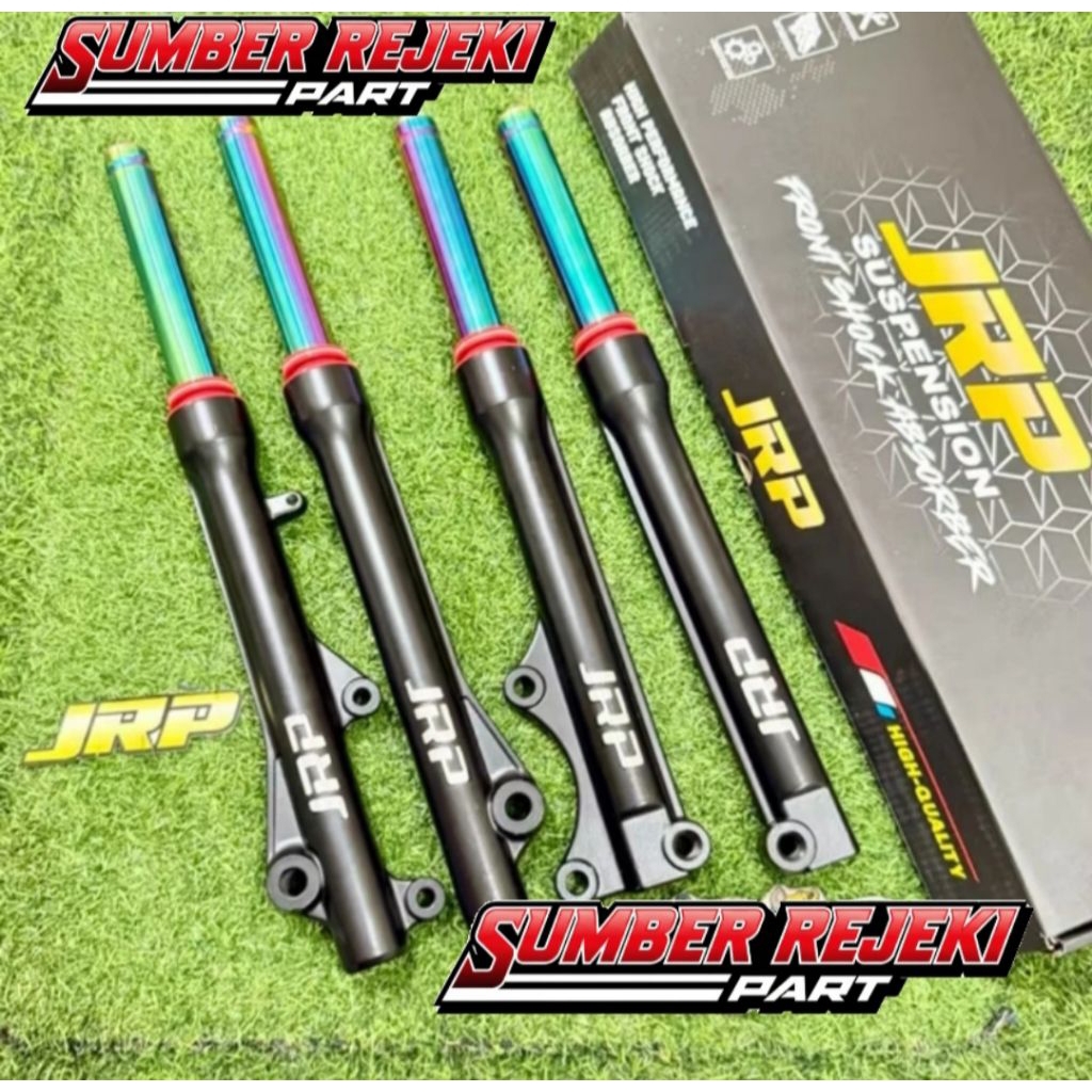 SHOCK DEPAN BOTTOM SHOCK DEPAN JRP BLACK COLORFULL ORIGINAL JRP MATIC YAMAHA DAN HONDA (BEAT KARBU B