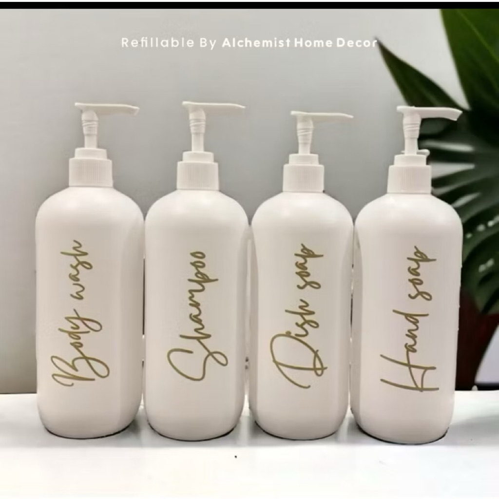 BOTOL REFIL SABUN CAIR 500ML (WARNA PUTIH) BOTOL SABUN AESTHETIC DESIGN FREE AESTHETIC DESIGN FREE S