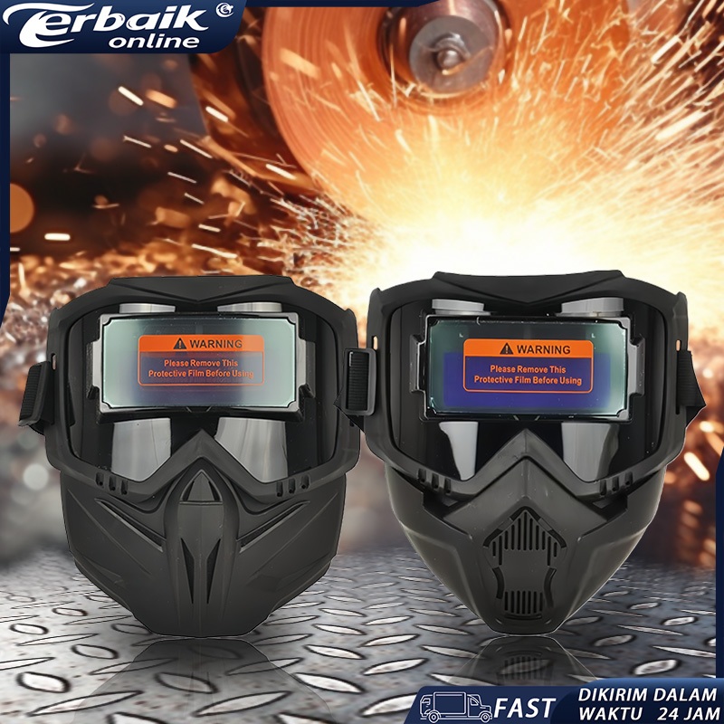 Helm Las gelap terang Dimming True Color Welding Mask Kacamata Topeng las listrik full wajah/topeng