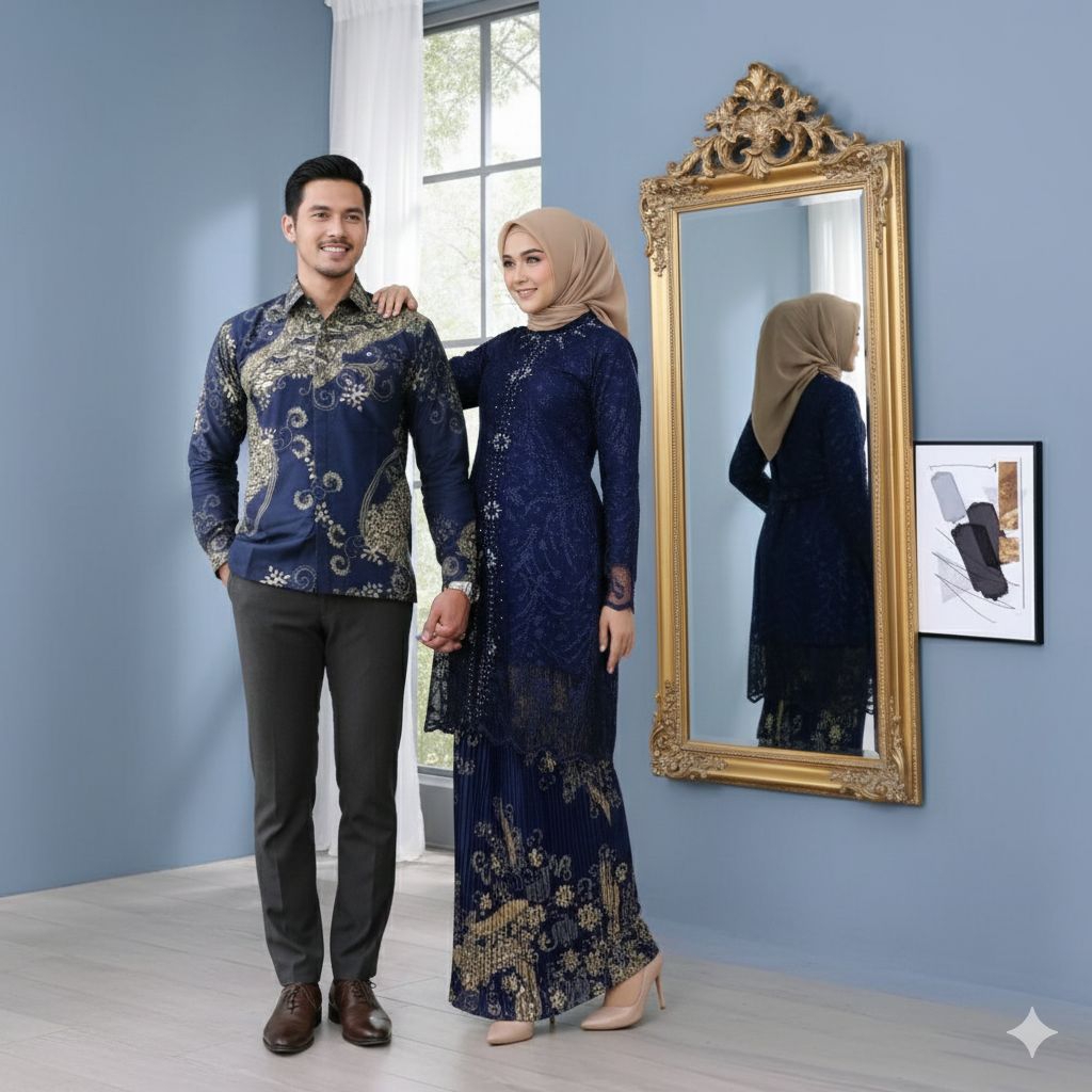 {Toko.Sky} Couple Kebaya Tunik Liodra/Couple Kebaya Kurung Wanita Modern/Couple Kebaya Tunik Busui