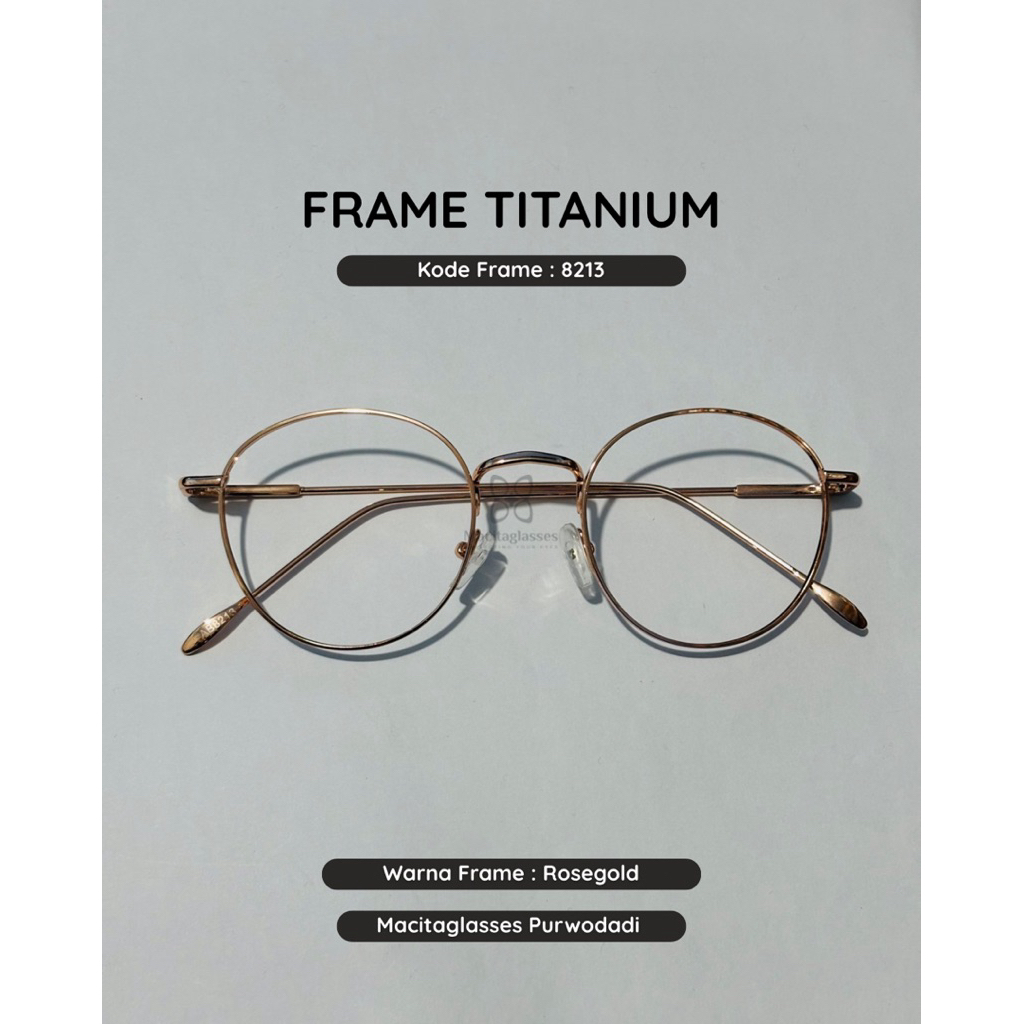 Macitaglassess.id  - Frame Bulat Titanium 8213