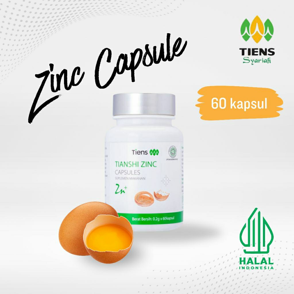 TIENS Zinc Capsules Original 60 Kapsul – Penambah Nafsu Makan – Suplemen Tiens Terlaris