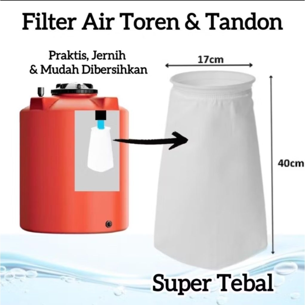 Filter Air Toren & Tandon Model Gantung Super Tebal Real Size Besar
