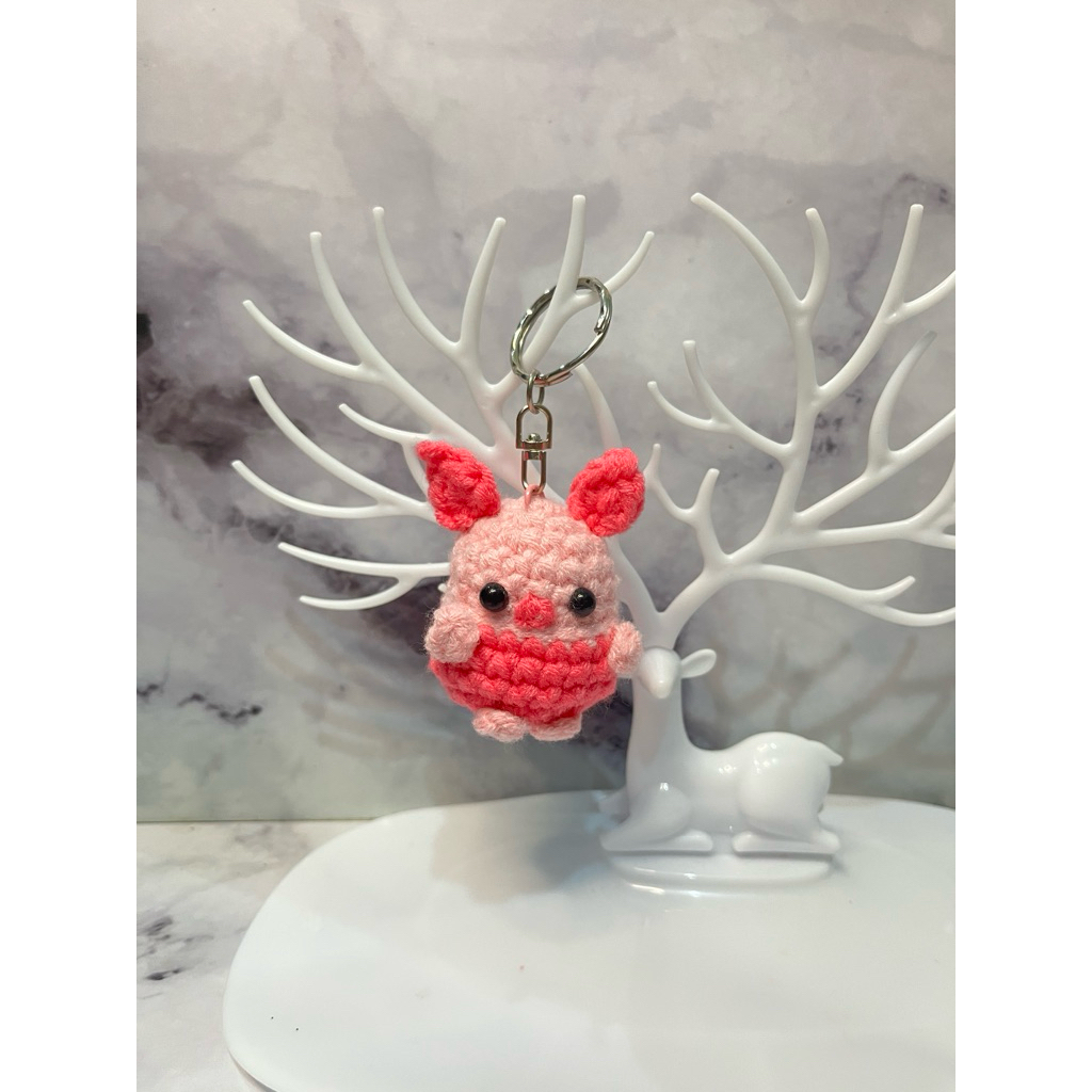 Mini piglet keychain crochet | Gantungan kunci piglet | piglet keychain | Piglet Crochet