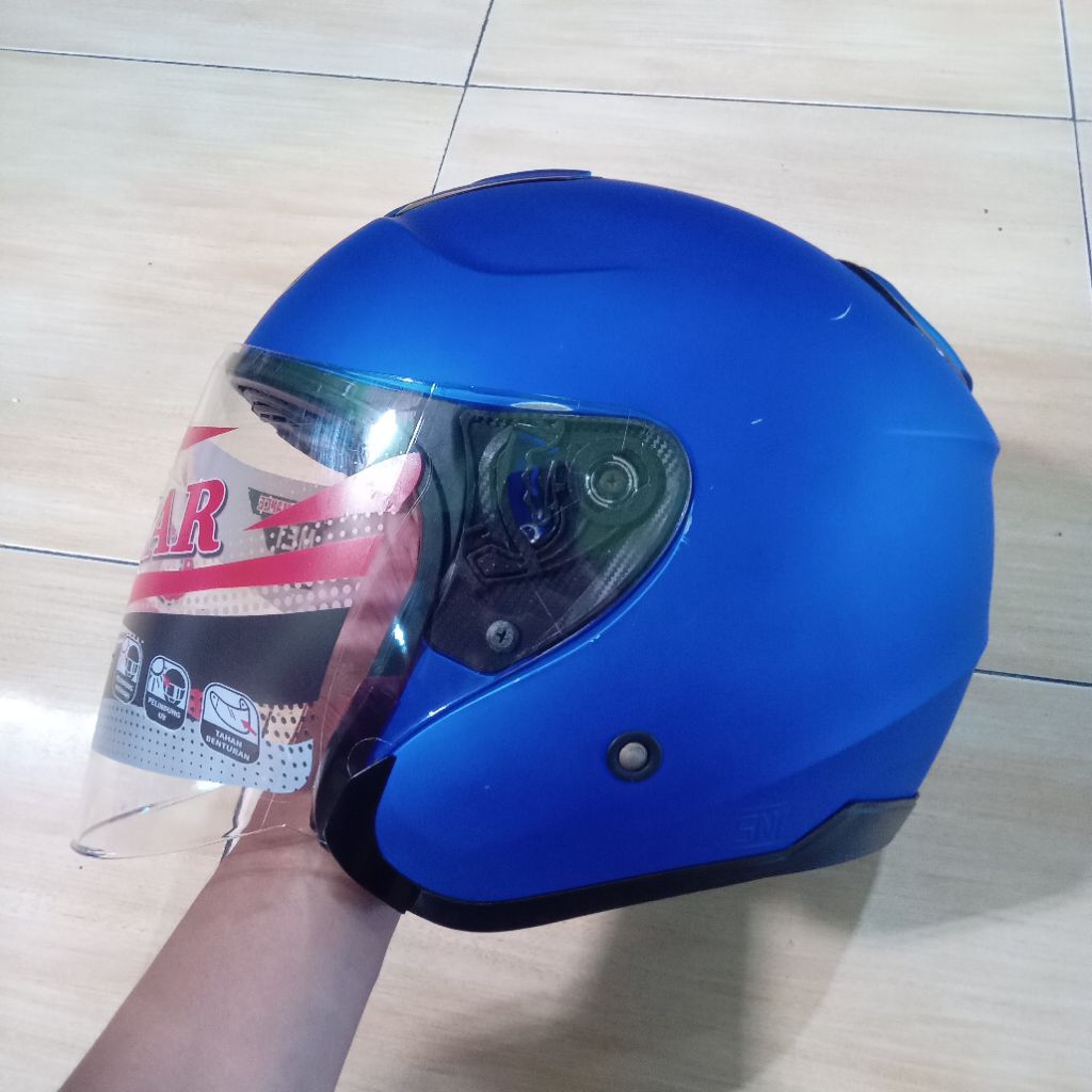 Helm KYT Kyoto R original second biru doff
