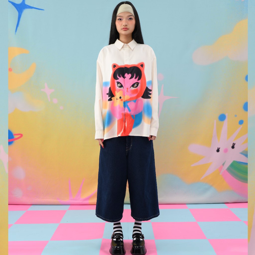 Pixie Pop Dream Oversized Long Shirt | Liunic on Things | Kemeja lengan panjang