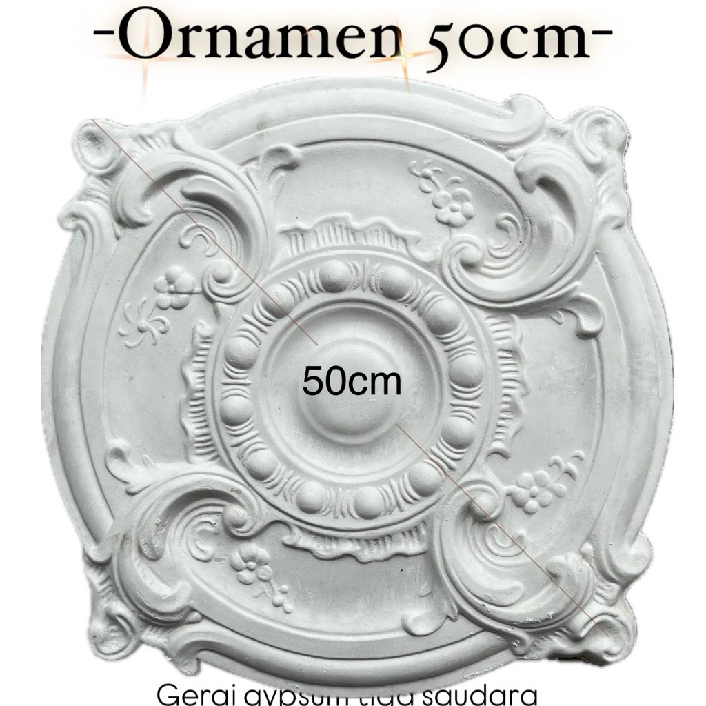 Ornamen lampu - Tempat lampu gypsum - Ornamen gypsum klasikan 50cm
