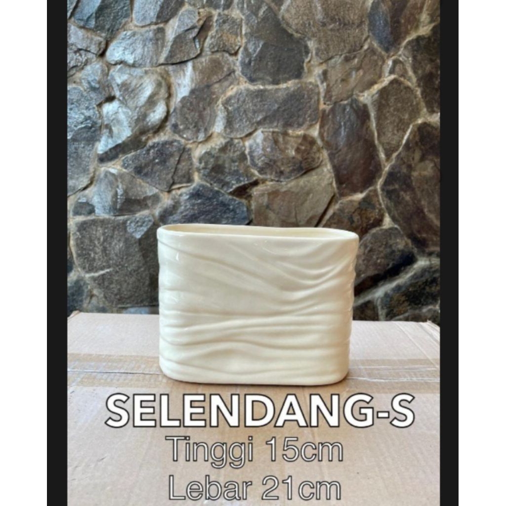 Vas Keramik Mini Selendang | Dekorasi Bunga Meja & Kamar Tidur | Vas Estetik Minimalis Modern Floris