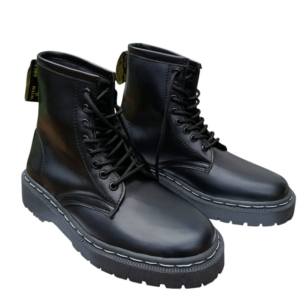 SEPATU BOOTS PRIA WANITA  UNISEX BOOTS FHASION STYLEFOOTWEAR TINGGI HITAM BLACK