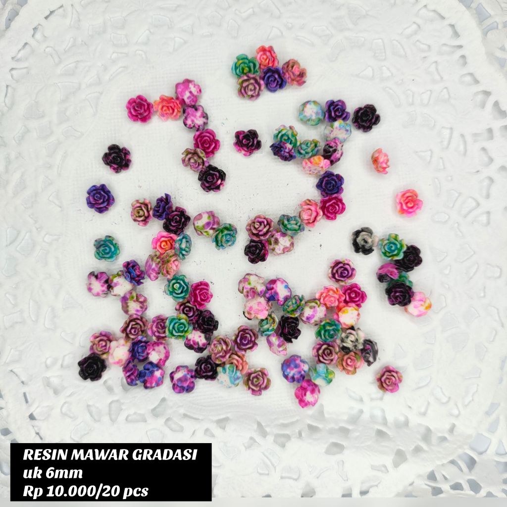 Resin Mawar Gradasi bunga kuku