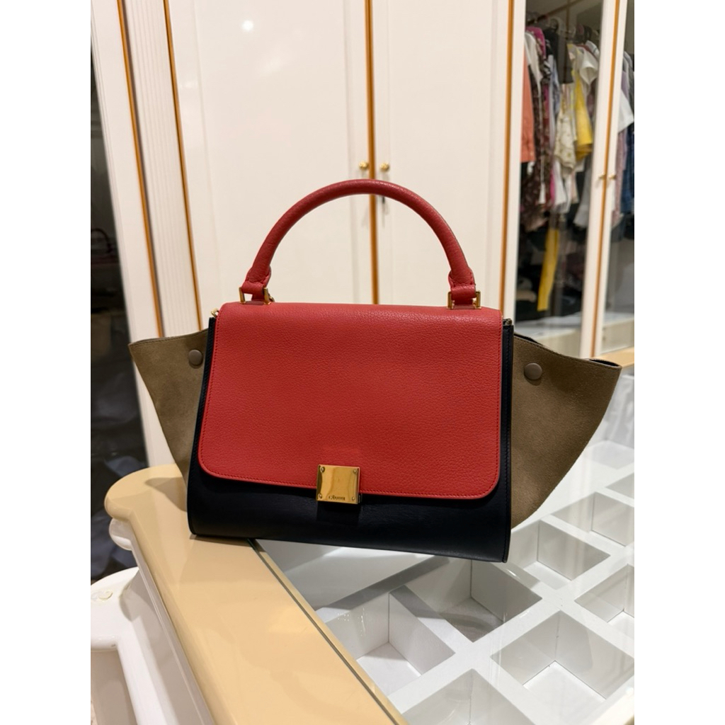 PRELOVED celine trapeze medium tricolor AUTHENTIC