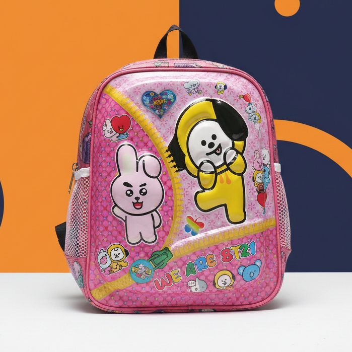 TAS RANSEL GAMBAR TIMBUL PAKAI LAMPU TAS ANAK MOTIF KARAKTER BT21 LED TAS PAUD TK MURAH BISA COD