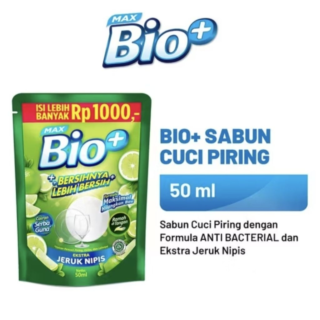 Sabun Cuci Piring Max BIO + UK 50ml 3pcs / Sabun Cuci Piring Bio Plus