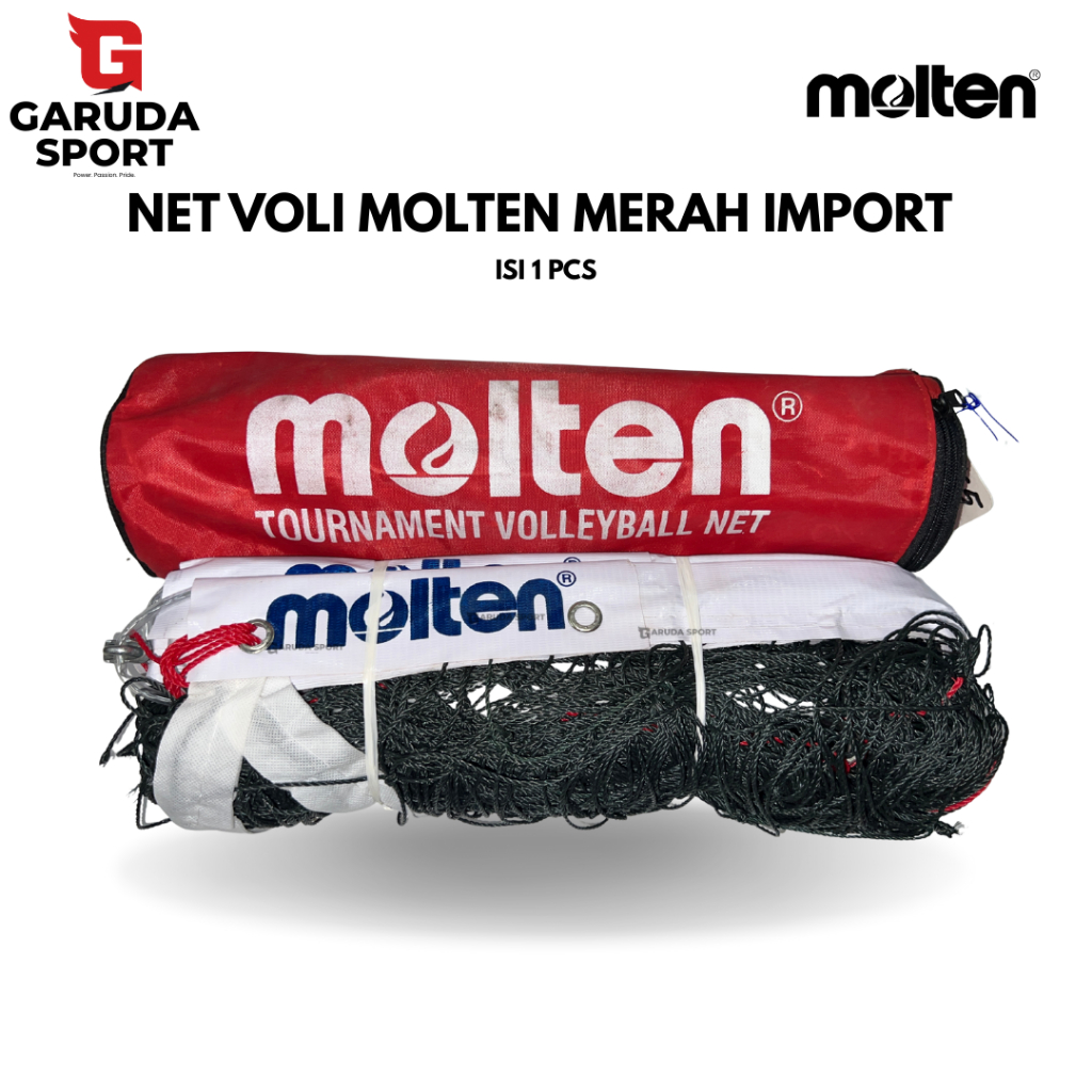NET VOLLEY MOLTEN TAS MERAH KAWAT / JARING BOLA VOLI SELING KAWAT