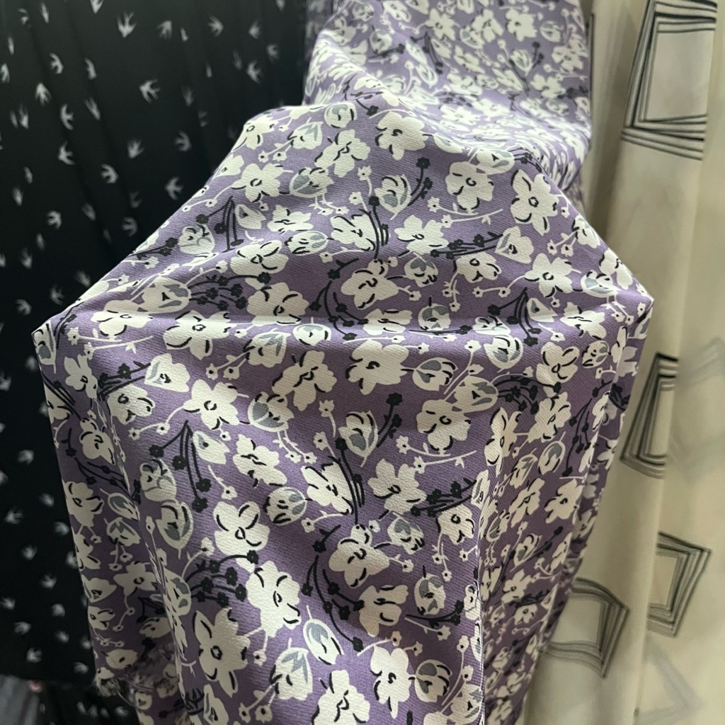 Kain Sifon Ceruty Motif Bunga Premium // Kain Meteran Murah // Kain Sifon Yoryu