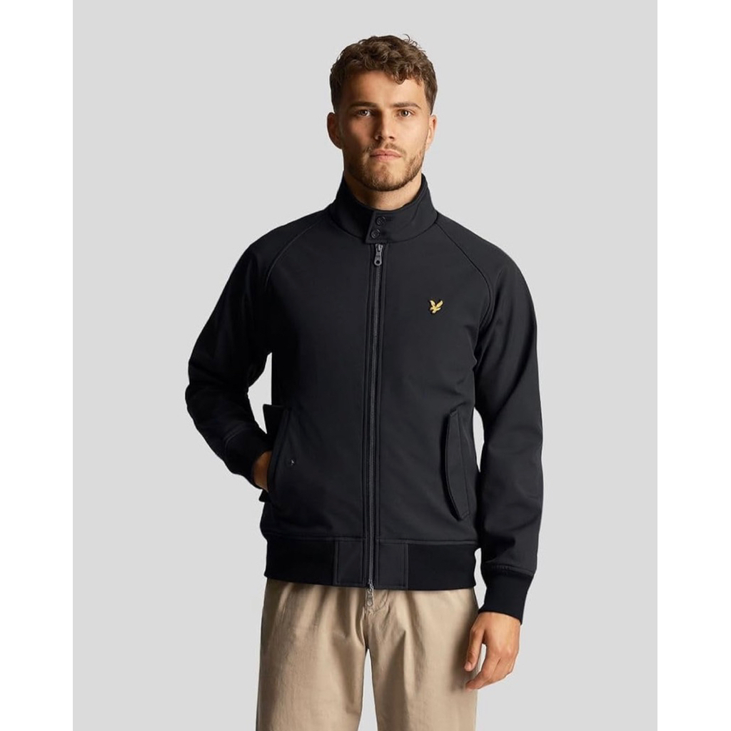 Lyle And Scott Softshell Harrington Jacket In Black
