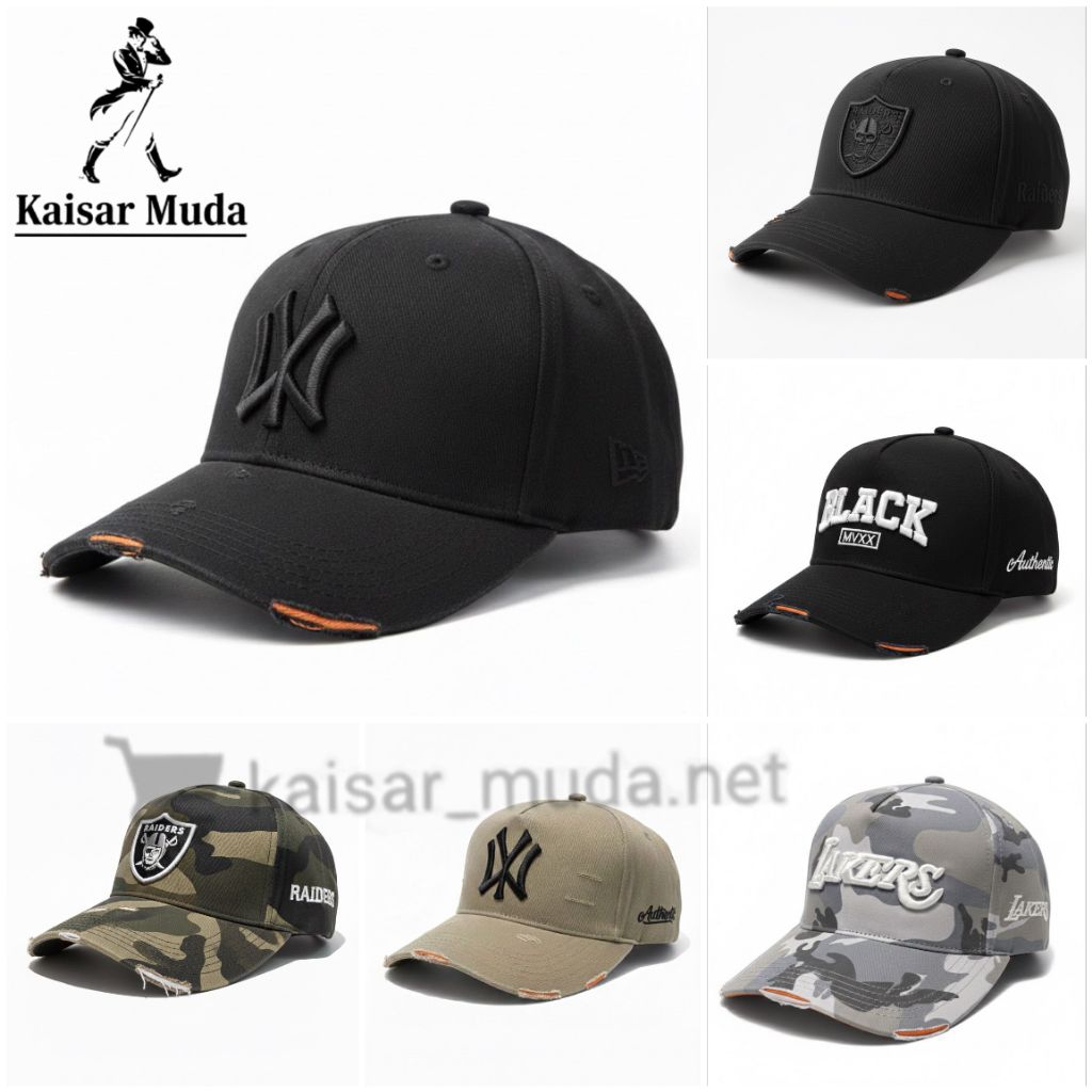 Topi Pria Wanita keren Motif Sobek Topi Baseball Premium Distro Logo Timbul 3D | | Streetwear Keren