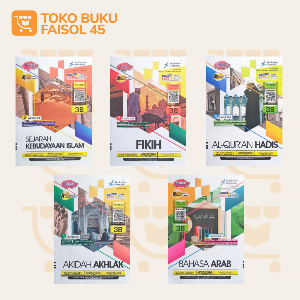 LKS Fattah Kelas 7 8 9 Semester 2 MTS SMP - Kurikulum Merdeka - Bahasa Arab, Akidah Akhlak, Fikih, A